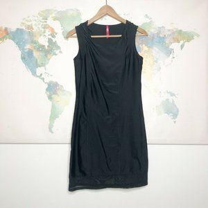 Ruby Ribbon Dress Black Stretchy Sleeveless Round Neck Shape Wear Mesh Hem Small